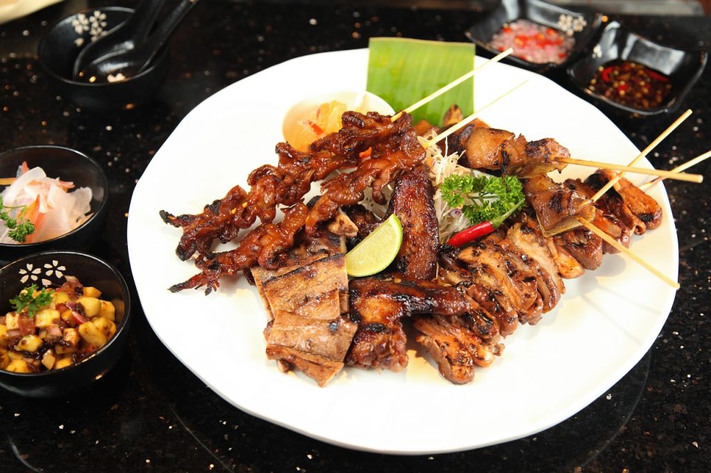 street food barbecue, pork intestine, intestine-2187506.jpg